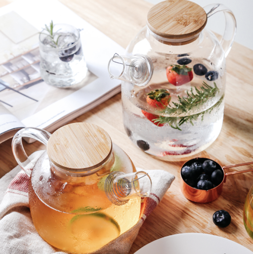 Glass Tea Pot with Bamboo Lid