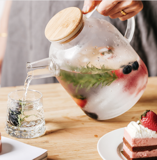 Glass Tea Pot with Bamboo Lid